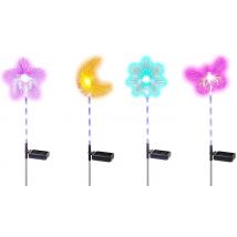 Solar-Powered Colour Changing Stake Garden Lights - 2 Designs