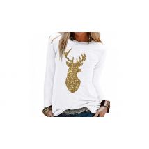 Christmas Sequined Reindeer Top - 4 Colours & 5 Sizes