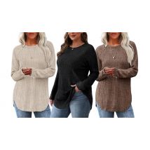 Women's Loose-Fit Crew Neck Top - 7 Colours & 5 Sizes