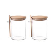 2-Pack of Transparent Airtight Containers with Spoons - 3 Sizes
