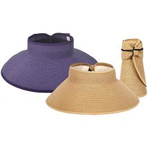 Foldable Straw Wide-Brim Sun Hat - 2 Colours