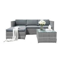 3-Seater Rattan Garden Furniture Set - 2 Colours