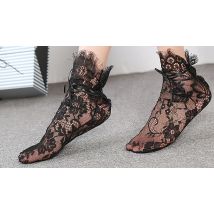 1, 2 or 4 Pairs of Floral Lace Socks - 2 Colours