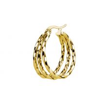 Triple Twisted Golden Hoop Earrings