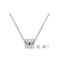 Simulated Crystal Pendant Necklace & Earring Set