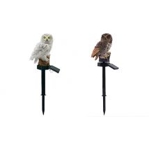 1 or 2 Solar-Powered Owl Garden Lights - 2 Colours