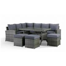 5-Piece Rattan Garden Sofa Dining Set