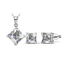 Classic Pendant & Earring Set - Encrusted with Swarovski Crystals