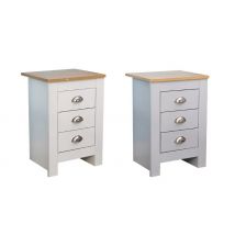 3-Drawer Bedside Table - 2 Colours