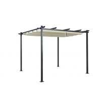 Metal Pergola with Retractable Sun Shade Roof - 2 Sizes