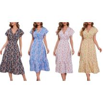 Chiffon Print Swing Dress - 4 Colours, 4 Sizes