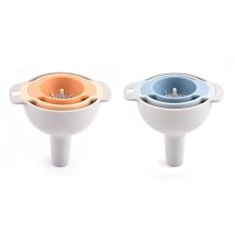 4-In-1 Plastic Kitchen Funnels with a Removable Filter - 2 Colours
