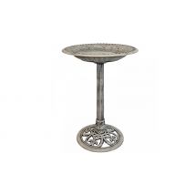 Stone Effect Free Standing Pedestal Bird Bath And Feeder