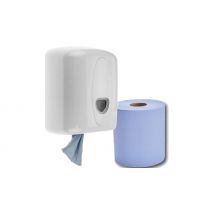 Centrefeed Dispenser & Blue Rolls