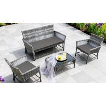 4-Piece Garden Rattan Sofa Set - 4 Options!