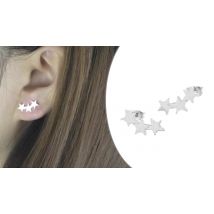 3-in-1 Silver Falling Star Earrings