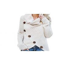 Women's Knitted Roll Neck Crossover Cardigan - 6 Colours & 6 Sizes