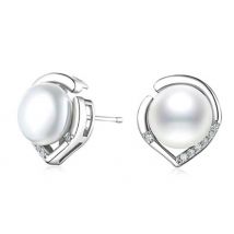 Shell Heart-Shaped Imitation Pearl Earrings
