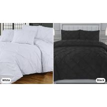 Eliza Pin Tuck Duvet Cover Set with Pillowcases & Optional Fitted Sheet - 18 Colours & 4 Sizes