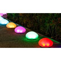 1, 2 or 4-Pack of Solar-Powered Simulated Pebble Garden Lights - 3 Colours!