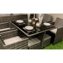 San Fernando Rattan Cube Garden Chair & Table Dining Set
