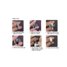 2 x Metallic Mirror-Effect UV Gel Nail Powder - Gold & Silver