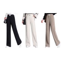 Fleece Lined Straight Wide Leg Trousers - 3 Colours & 5 Sizes