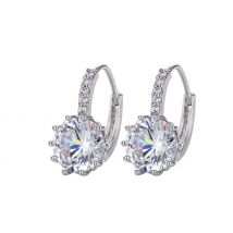Simulated Crystal Clasp Earrings - 4 Colours