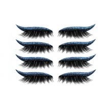 4 Pairs of 3D Self Adhesive Eyelashes With Coloured Eyeliner - 6 Colours