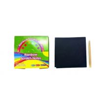100 or 200 Sheets of Rainbow Scratch Notes - With Bamboo Pen!