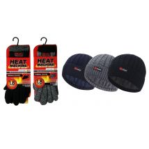 Skullies Beanie and Insulated Thermal Gloves Set - 3 Colours, 3 Sizes