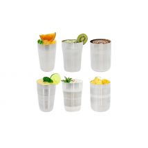 6-Pack of Stainless Steel Shatter-Resistant Drinking Glasses - 3 Shapes, 2 Designs!