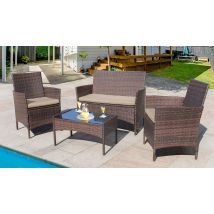 4-Seater Rattan Garden Furniture Set! - 4 Colours
