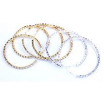 Imitation Diamond Large Hoop Earrings - 2 Colours & 4 Sizes