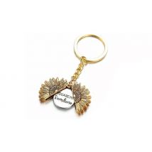 Cute Sunflower Quote Keyring - 2 Colours & 2 Options