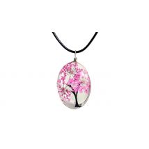 Preserved Cherry Blossom Pendant Necklace