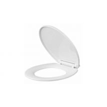 Soft-Close White Plastic Toilet Seat with Fittings