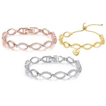 Multi-linked Infinity Bracelet With Bag or Box - 3 Colours & 3 Designs