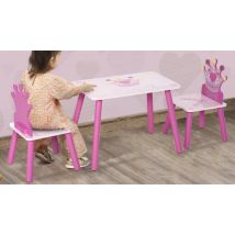 HOMCOM 3-Piece Kids Princess Table & Chair Set