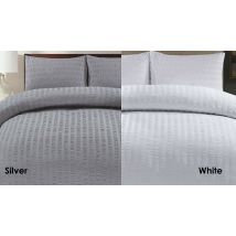 Premium Seer Sucker Duvet Cover Set with Pillowcases and Optional Fitted Sheet - 13 Colours