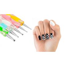 Glamza 20-Piece Nail Art Brushes & Dotting Set - With Optional Sponges!