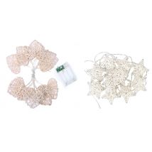 20 LED White Rattan Fairy Lights - 2 Designs