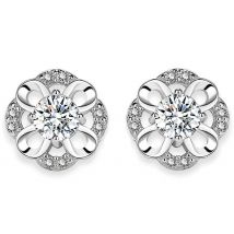 Lucky Four Leaf Clover Silver Sterling Earrings