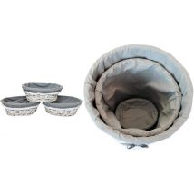 Woven Wicker Laundry Basket And Bread Basket Set