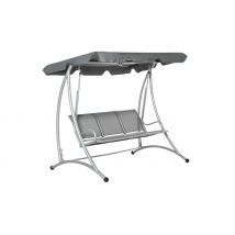 Outsunny Three Person Steel Swing Chair with Canopy Cover - 2 Colours