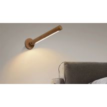 360-Degree Rotatable Wooden LED Wall Lamp