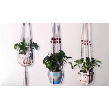 1 or 3-Pack of Vintage Style Macrame Flowerpot Basket Holders - 16 Options