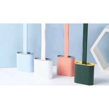 Wall-Mounted Silicone Toilet Brush with Toilet Brush Holder - 4 Colours