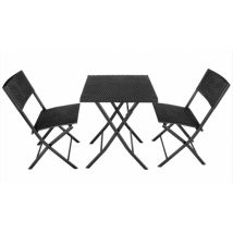 3-Piece Rattan Bistro Table & Chairs Set - 2 Colours