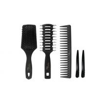 4-Piece Heat Resistant Carbon Hair Brush Set